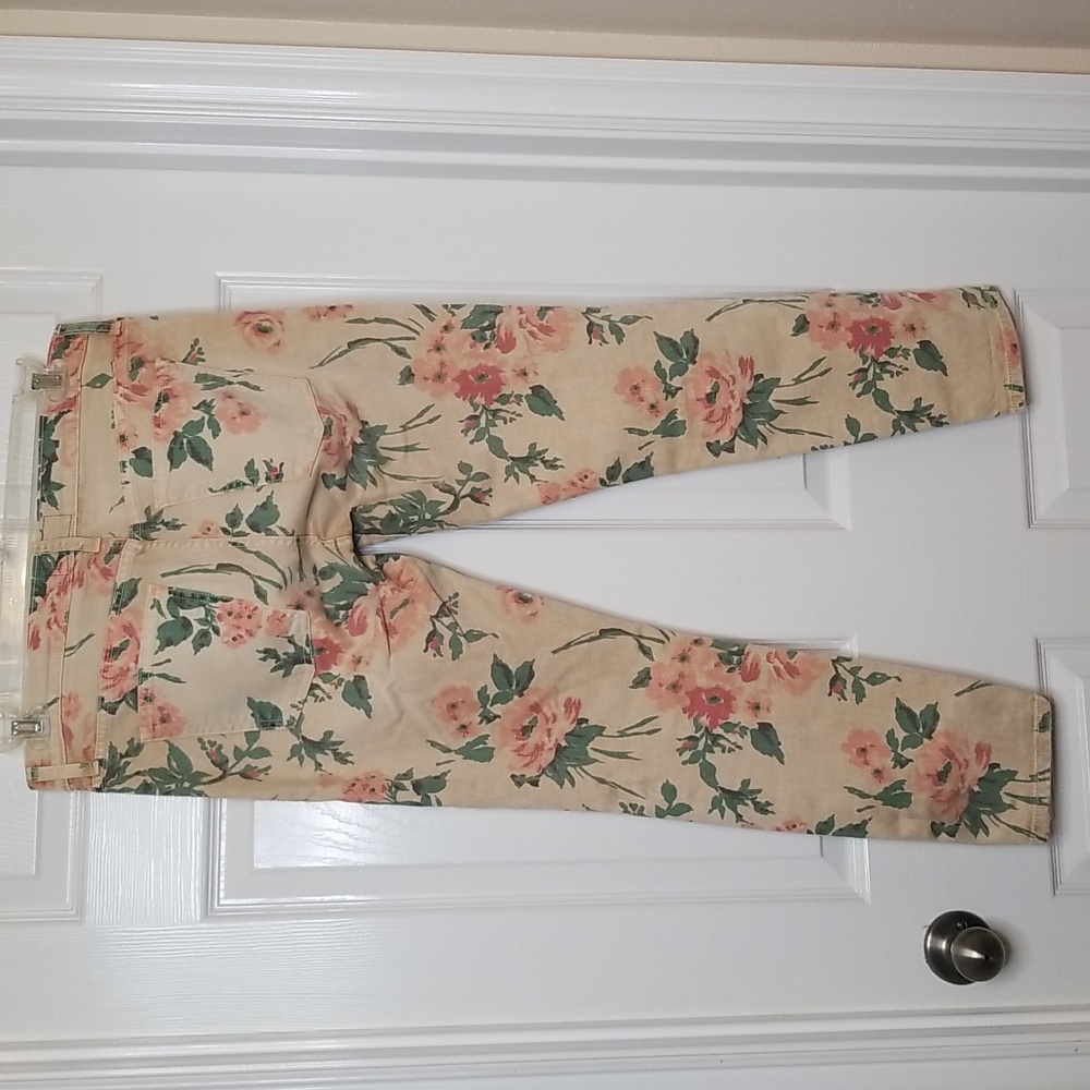 Current Elliott The Stiletto Haystack Floral Cropped Ankle Jeans - Picture 5 of 11